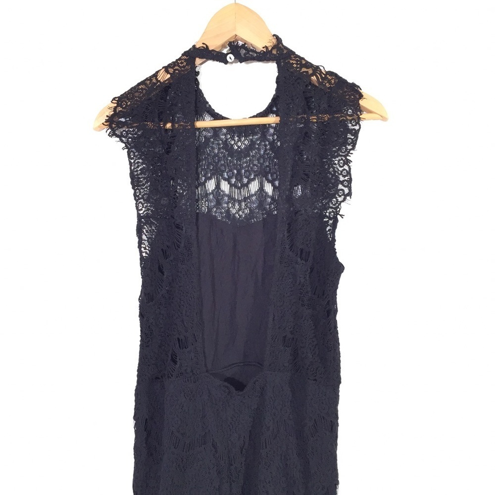 Free People Black Daydream Lace Mini Dress M - Picture 10 of 14
